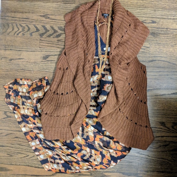 Apt. 9 Sweaters - Apt9 Brown Circle Shrug